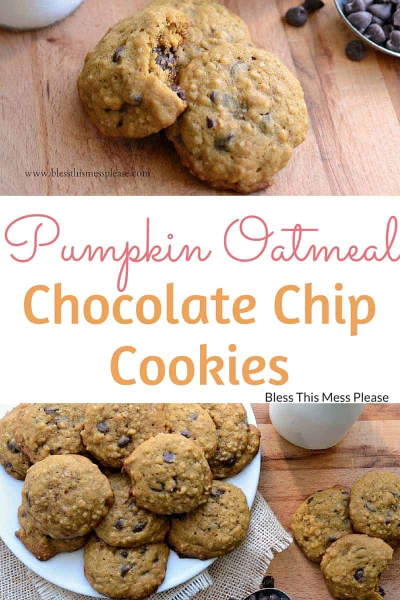 Pumpkin Oatmeal Chocolate Chip Cookies