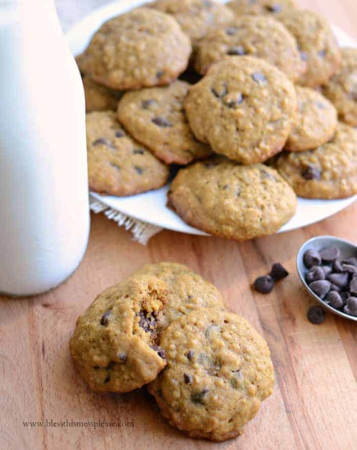 Pumpkin Oatmeal Chocolate Chip Cookies ditch the cake mix because a little more effort always tastes better!