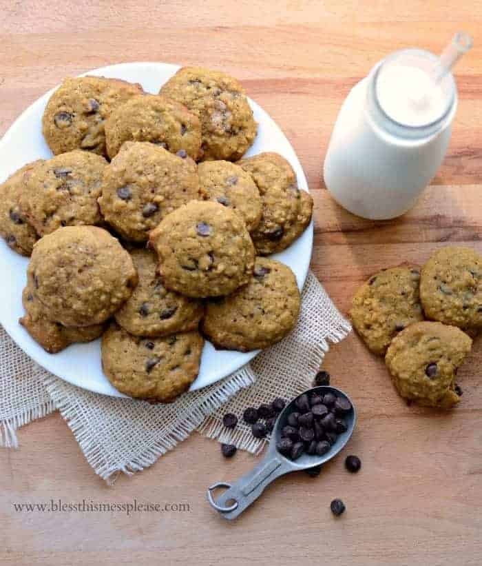 Pumpkin Oatmeal Chocolate Chip Cookies Recipe | Easy Oatmeal Cookies