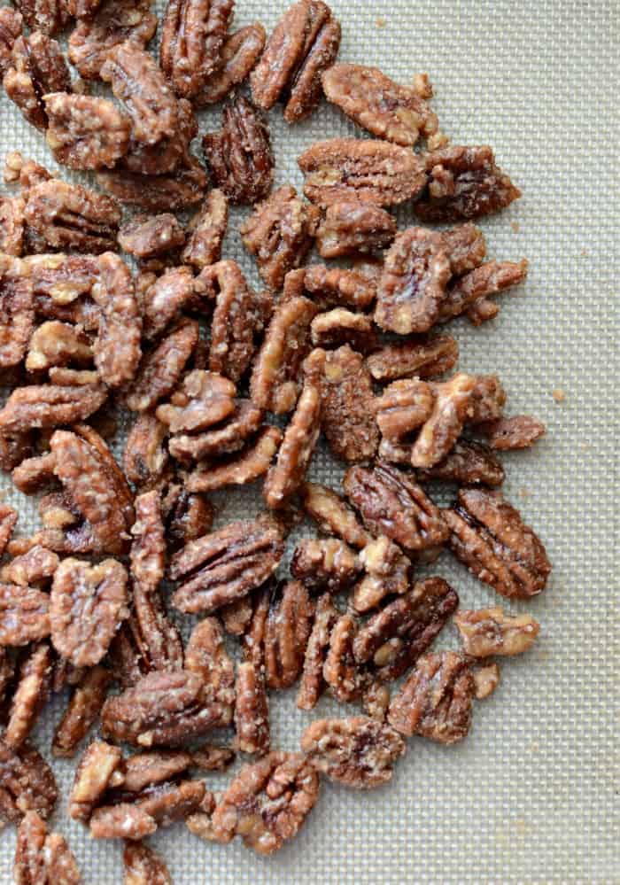 Maple Candied Pecans just cook maple and nuts together for the most addicting naturally sweet treat!