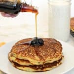 Image of Blueberry Cornmeal Pancakes with Maple Syrup