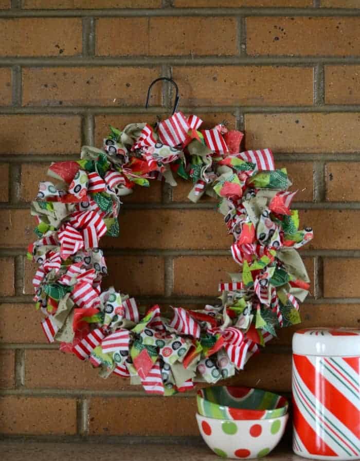 DIY Christmas Rag Wreath
