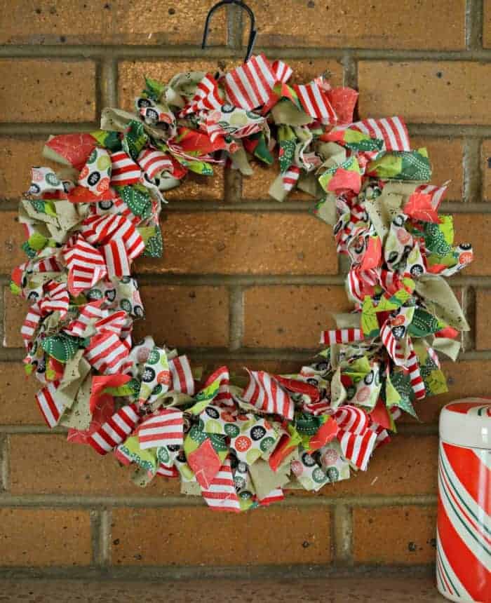 DIY Christmas Rag Wreath
