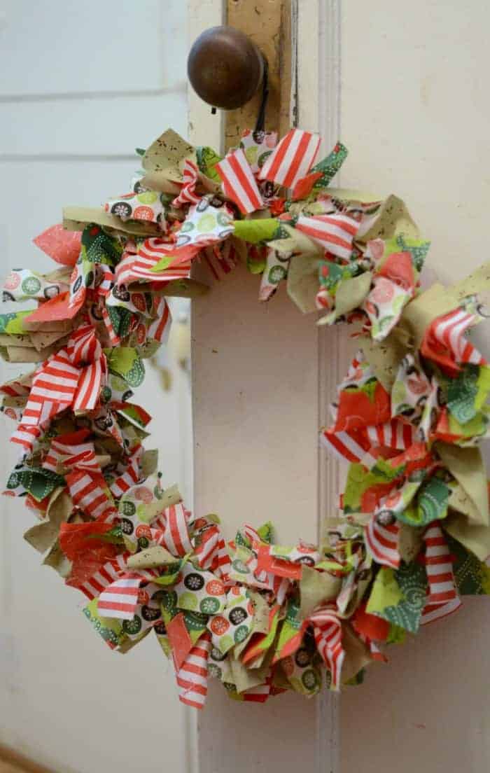 DIY Christmas Rag Wreath