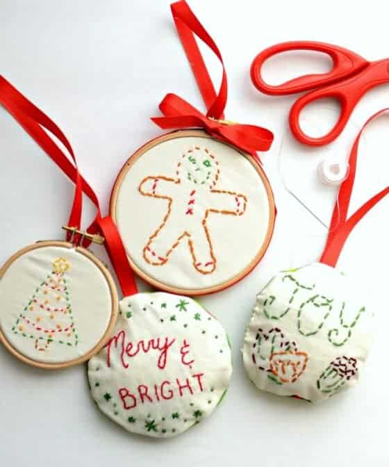 Simple Embroidered Ornaments — Bless this Mess
