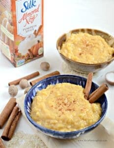 3 Ingredient Pumpkin Spice Rice Pudding (dairy and egg free)