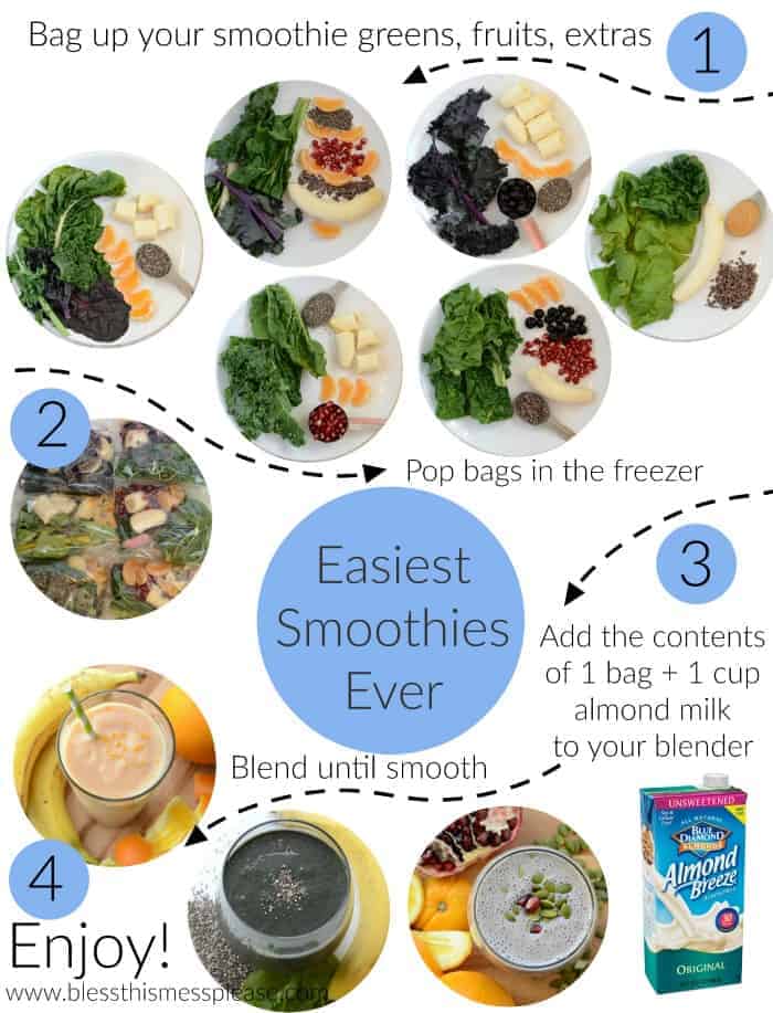 Freezer Smoothies: store in plastic freezer jars