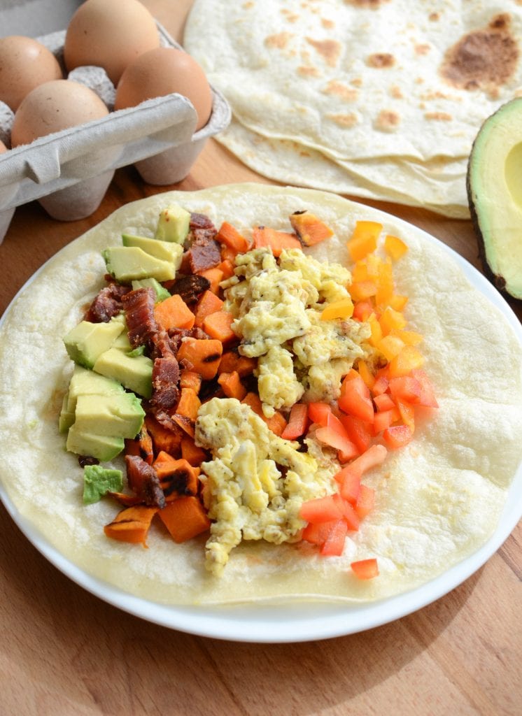 Healthy Breakfast Burritos with Sweet Potato