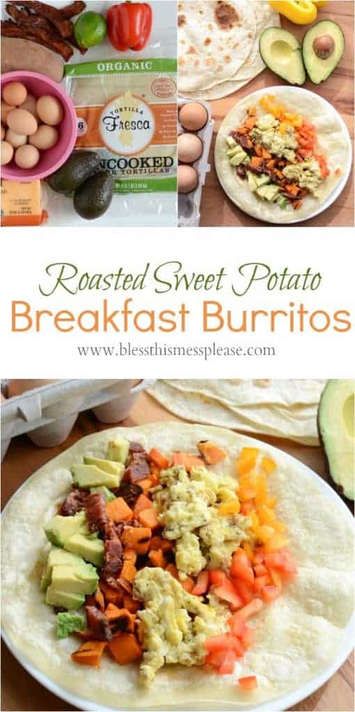 PHealthy Roasted Sweet Potato Breakfast Burrito Recipe done in 20 minutes and the perfect breakfast for dinner meal