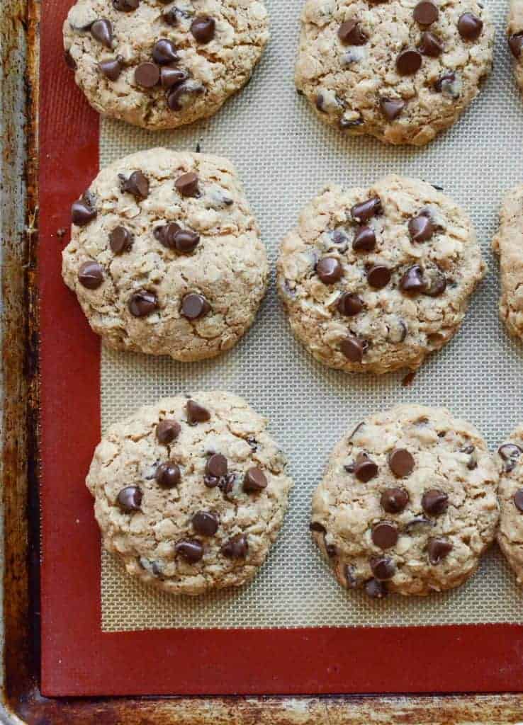 Oatmeal Chocolate Chip Cookies with honey and whole wheat flour my favorite healthy dessert recipe