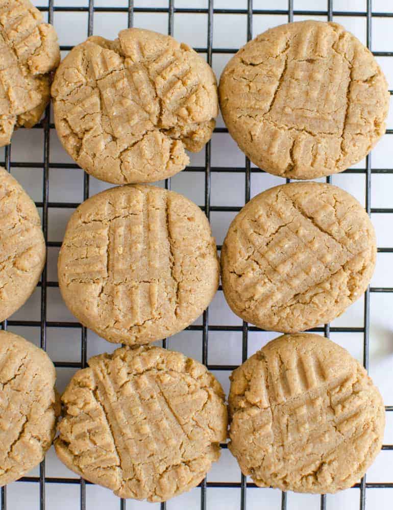 Honey Sweetened Peanut Butter Cookies (whole wheat flour)