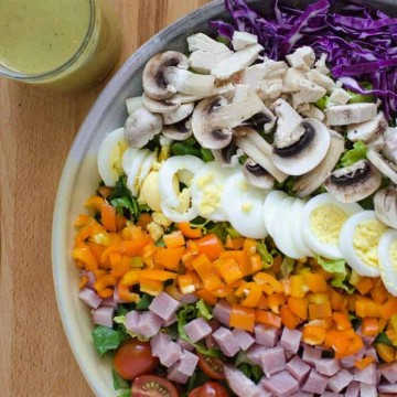 Rainbow Salad with Honey Mustard Dressing