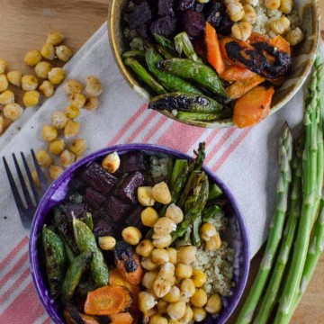Roasted Chickpea and Vegetable Quinoa Bowls (Meatless/GF)