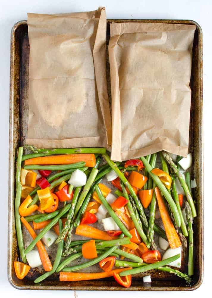 Simple Roasted Tilapia and Vegetables (easy healthy 20 minute sheet pan dinner)