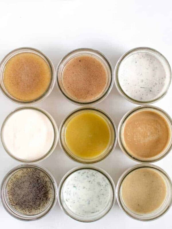 9 homemade salad dressing recipes that you'll make over and over again. Recipes include ranch, creamy Italian, honey poppy seed dressing and more!