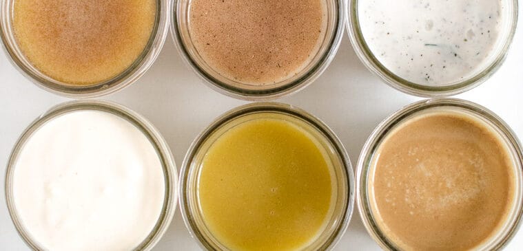 9 homemade salad dressing recipes that you'll make over and over again. Recipes include ranch, creamy Italian, honey poppy seed dressing and more!