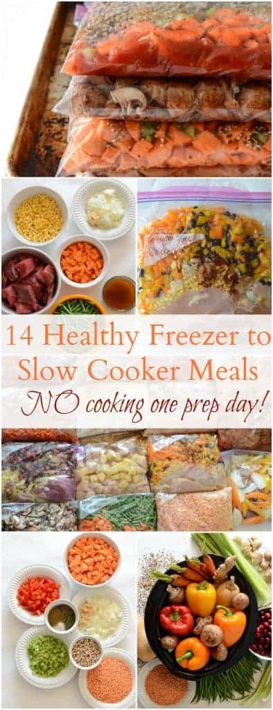 14 Healthy Freezer to Slow Cooker Recipes (NO cooking on prep day!)