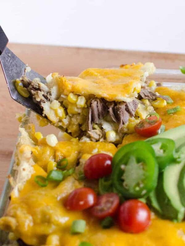 Image of a Shredded Meat & Corn Enchilada Bake