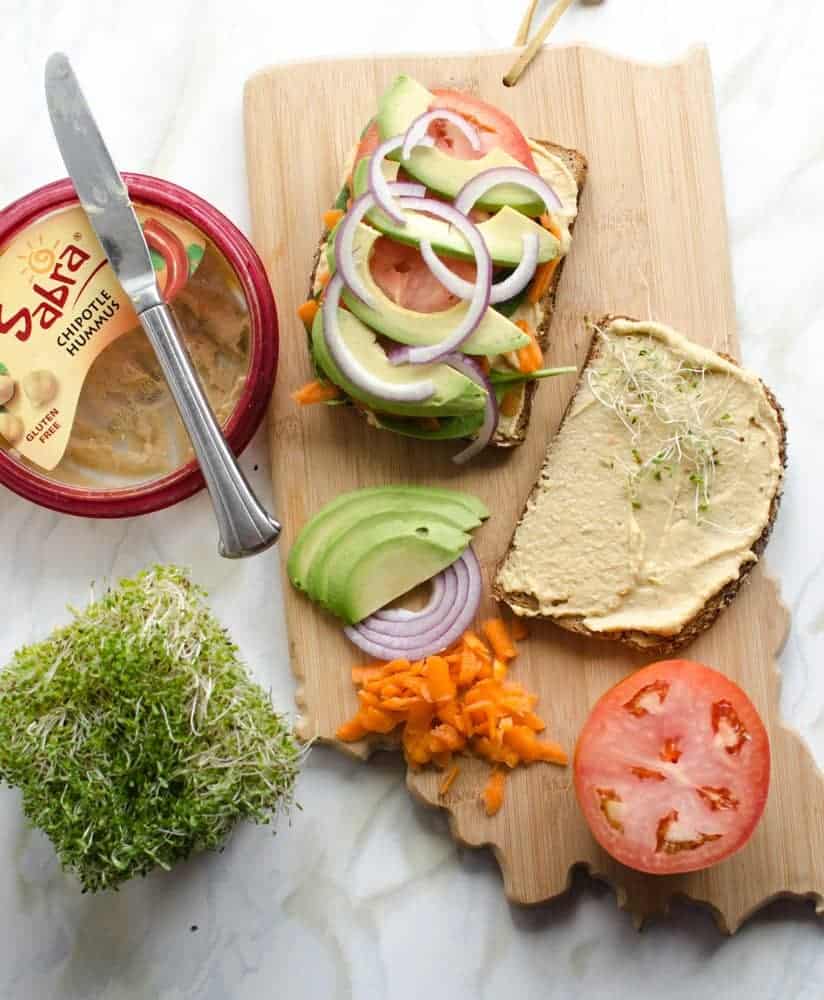 The Ultimate Hummus and Veggie Sandwich (healthy easy meatless recipe!)