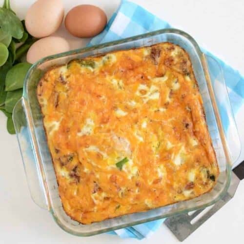 Bacon and Cheese Egg Bake Easy Breakfast Casserole Recipe