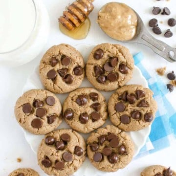 Whole Wheat Peanut Butter Cookies with Chocolate Chips