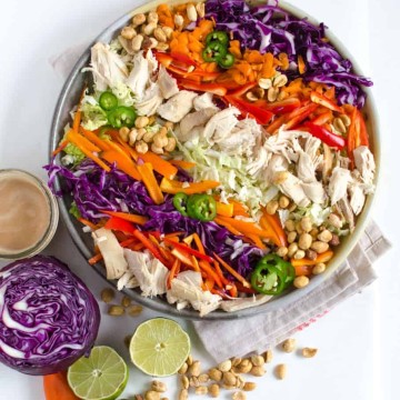 Asian Chicken Salad with Peanut Lime Dressing