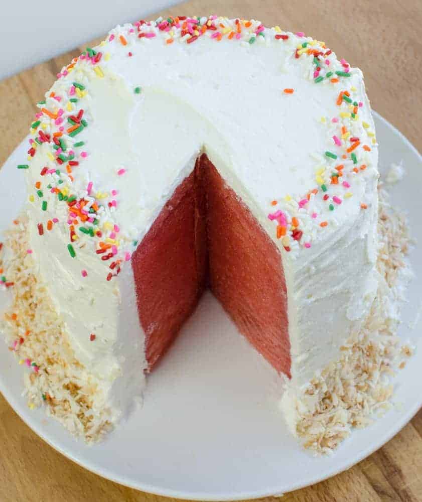 Watermelon Cake with Whipped Cream