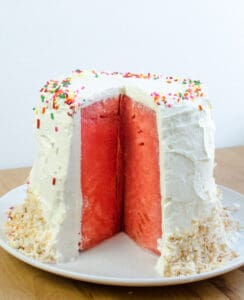 Watermelon Cake with Whipped Cream