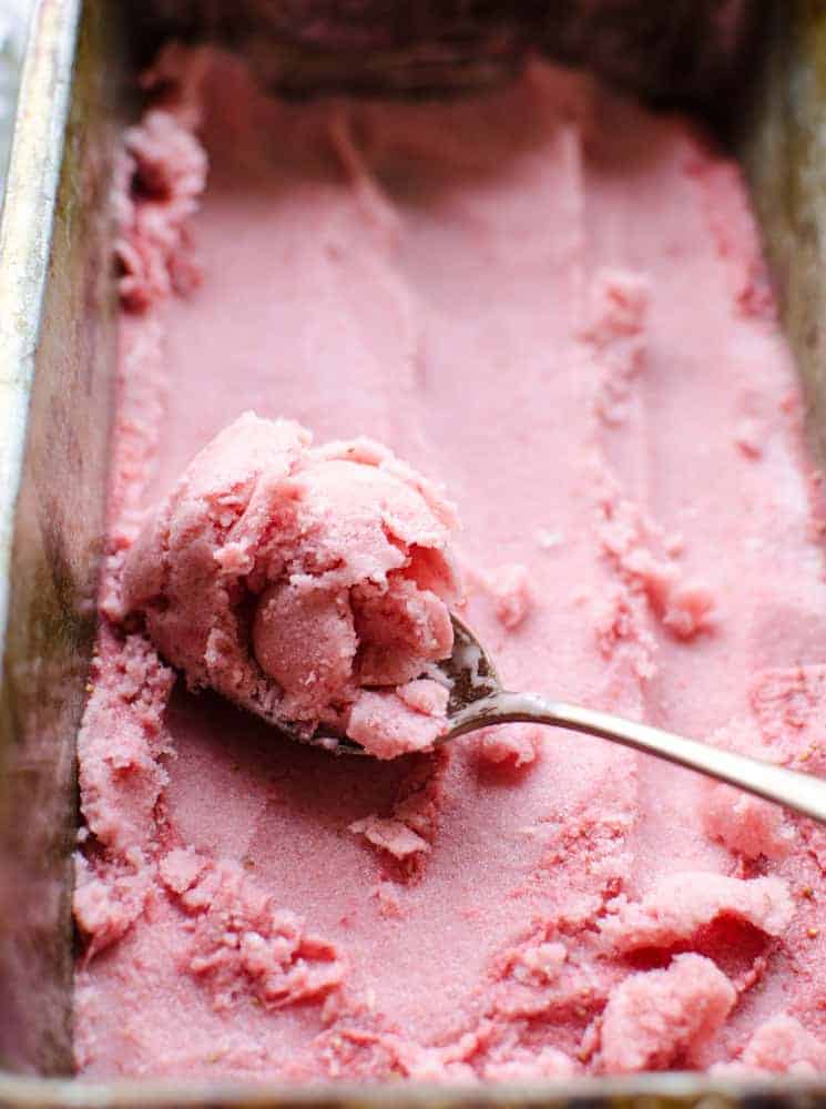 Ice cream gelato scoop snack cold delicious fruity strawberry pink