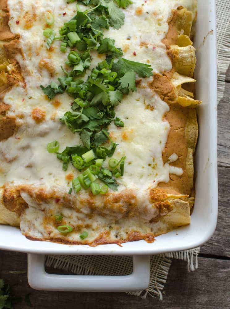 In Creamy Pumpkin Chicken Enchiladas, your favorite Mexican meal meets fall, and you are going to love it! You'll love the creamy and rich flavor!