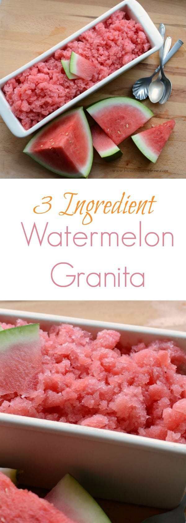 Easy 3 Ingredient Watermelon Granita the best summer dessert recipe!