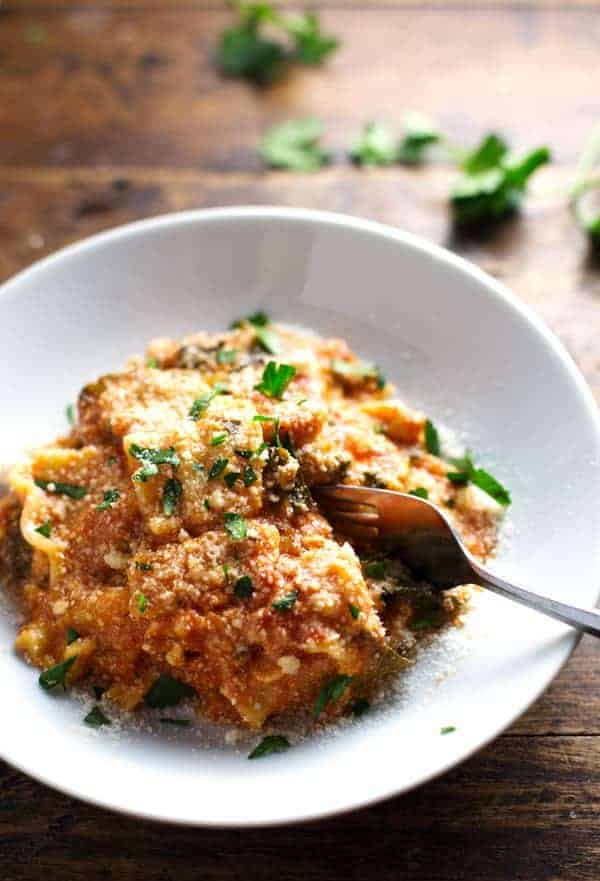 Easy Skinny Veggie Crock Pot Lasagna
