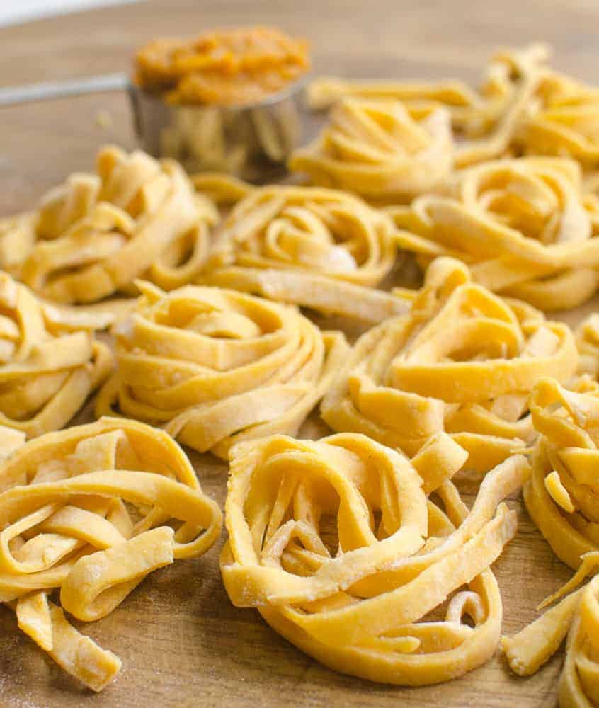 Simple homemade pumpkin noodles that are fun to make and fun to eat. 