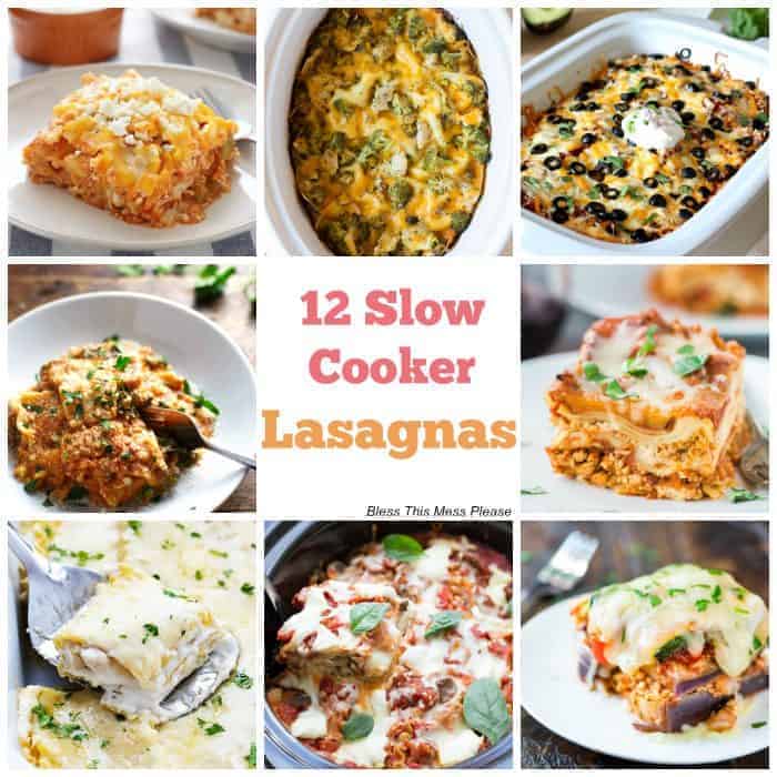 A dozen slow cooker lasagnas for you - making lasagna doesn't have to be a time-consuming process that makes a huge mess of your kitchen!