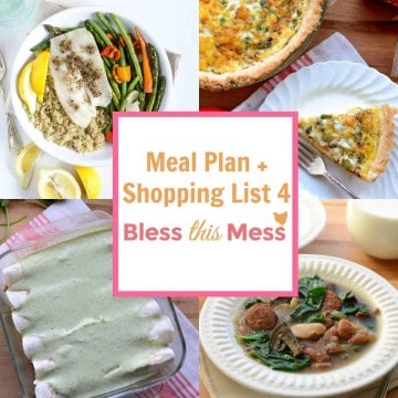 Family Meal Plan 4 with Printable Shopping List