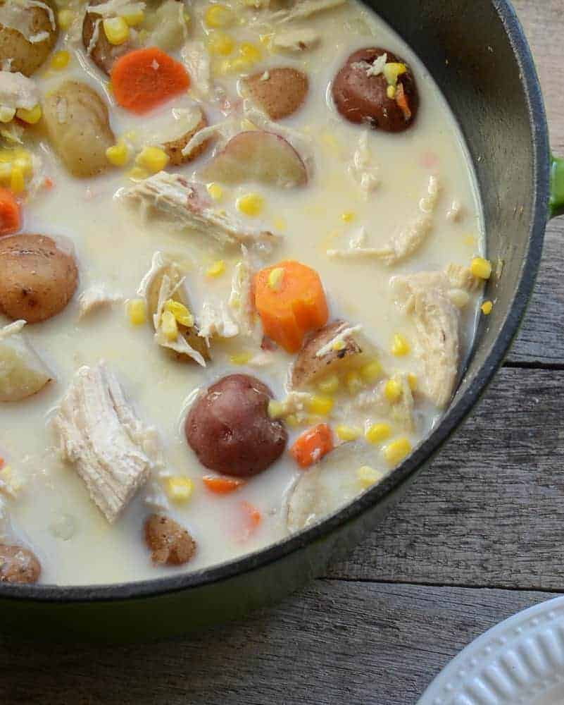 Did you know that you can bake a soup? This Baked Potato Corn Chowder is easy, versatile, and comes with a heavy dose of vegetables.