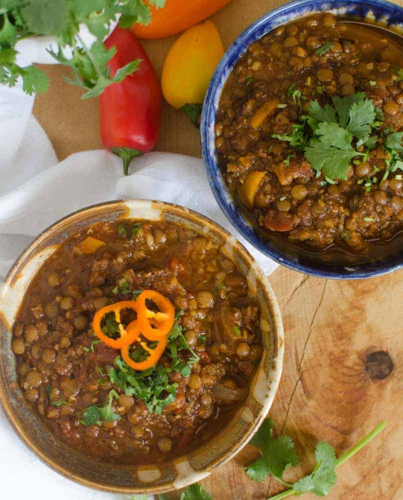 15. Slow Cooker Healthy Lentil Chili from Bless This Mess