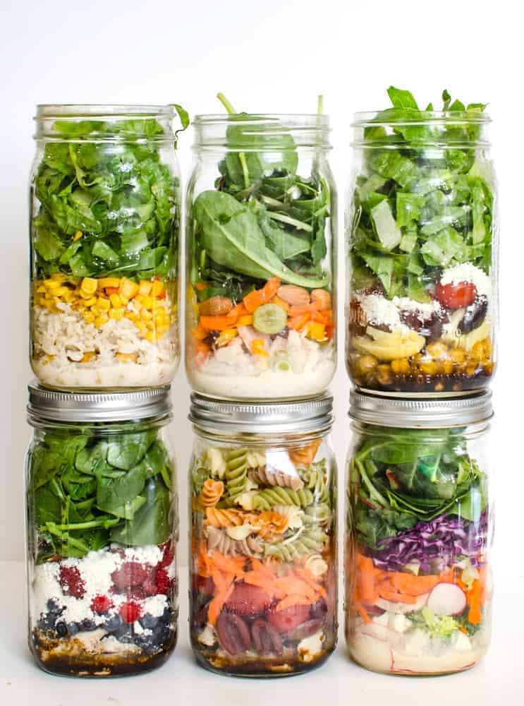 5 Mix & Match Mason Jar Salad Recipes {Healthy Lunches}