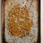 Easy Roasted Chickpeas are a great snack to eat right off the pan, or to store in the fridge as part of your weekly meal prep!