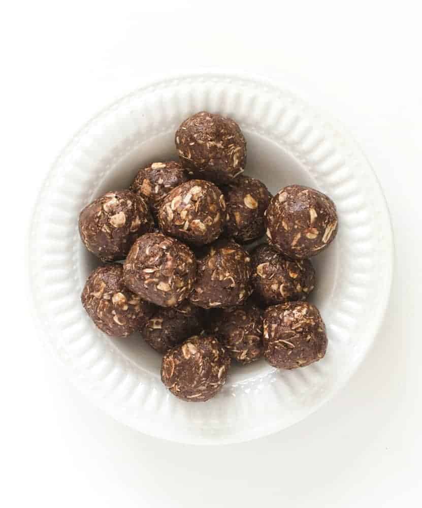 These easy no-bake Chocolate Peanut Butter Energy Bites are healthy snacks disguised as dessert. Make a batch today to enjoy all week!