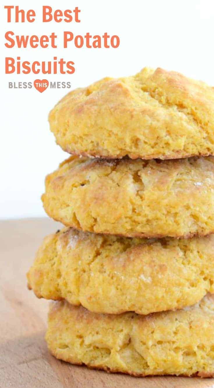 stack of sweet potato biscuits are quick and easy to make, and are sure to be a hit with the whole family.