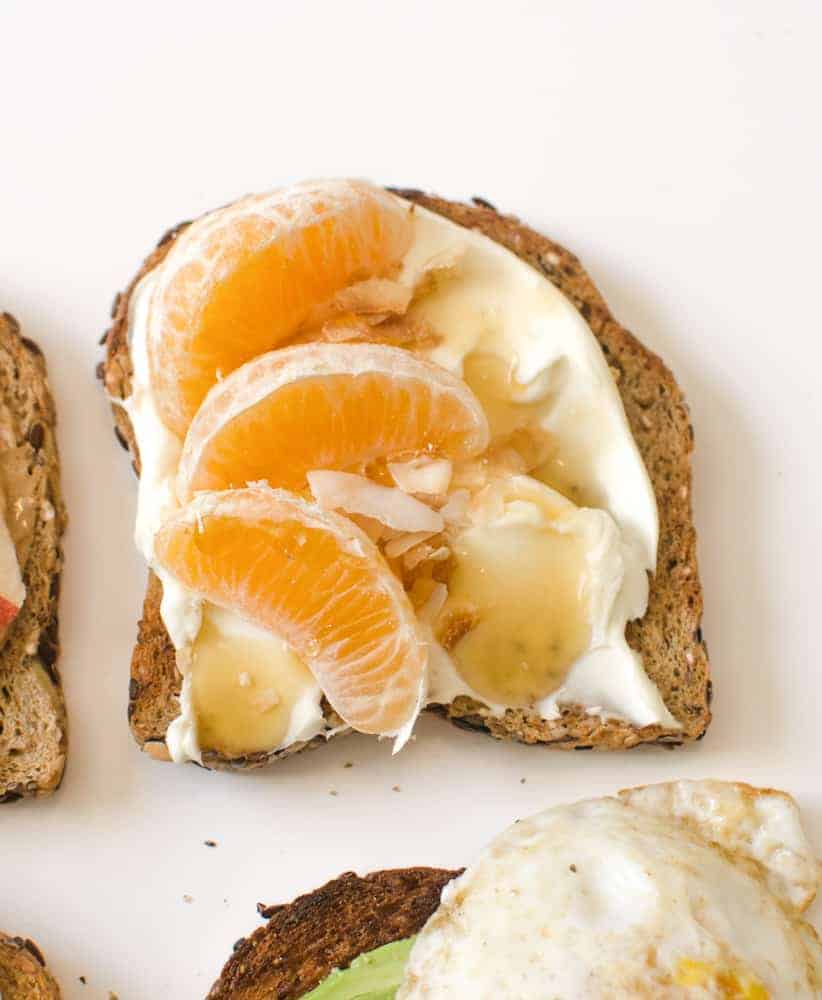 Healthy Toasts - Sunshine Toast A close-up of Sunshine Toast.