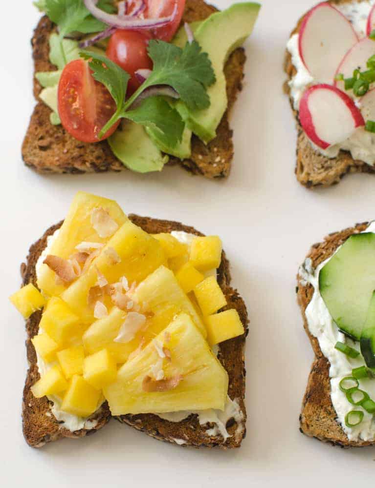 Healthy Toasts - Tropical Toast A close-up of the Tropical Toast.