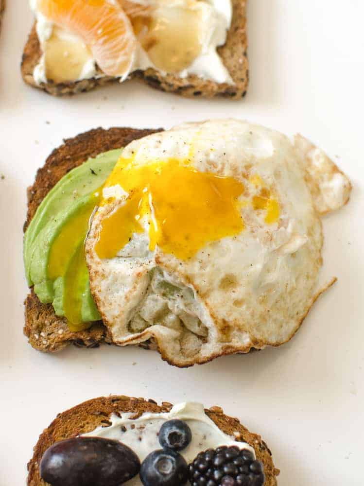 Healthy Toasts - Classic Avocado and Egg Toast A close-up of the Classic Avocado with an Egg Toast.