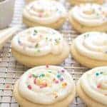 Greek Yogurt Sugar Cookies are the softest, fluffiest sugar cookies of all time, and they keep their shape super well. The not-so-secret secret ingredient? Greek yogurt, of course!