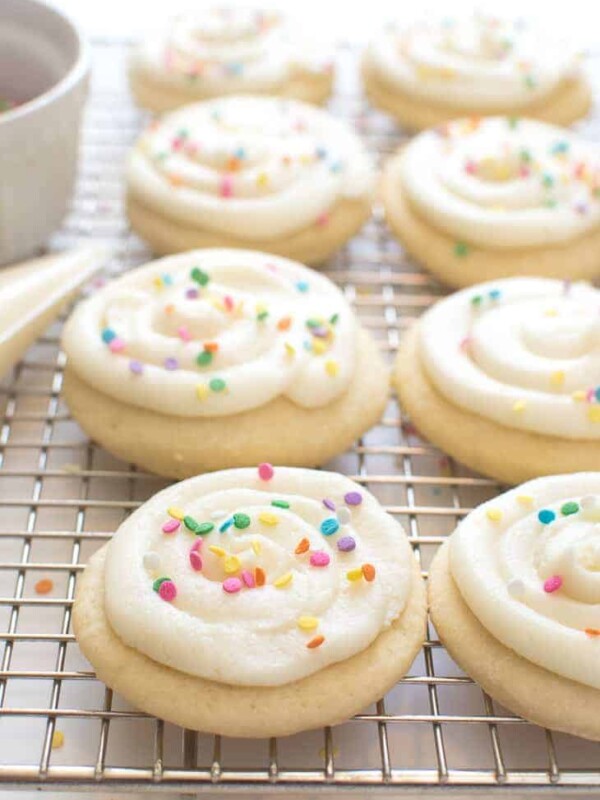 Greek Yogurt Sugar Cookies are the softest, fluffiest sugar cookies of all time, and they keep their shape super well. The not-so-secret secret ingredient? Greek yogurt, of course!