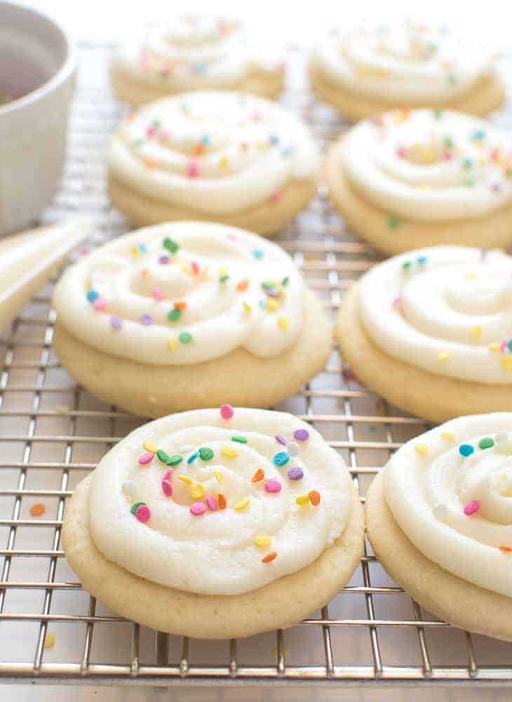 Greek Yogurt Sugar Cookies are the softest, fluffiest sugar cookies of all time, and they keep their shape super well. The not-so-secret secret ingredient? Greek yogurt, of course!