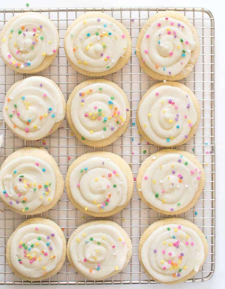 Greek Yogurt Sugar Cookies are the softest, fluffiest sugar cookies of all time, and they keep their shape super well. The not-so-secret secret ingredient? Greek yogurt, of course!