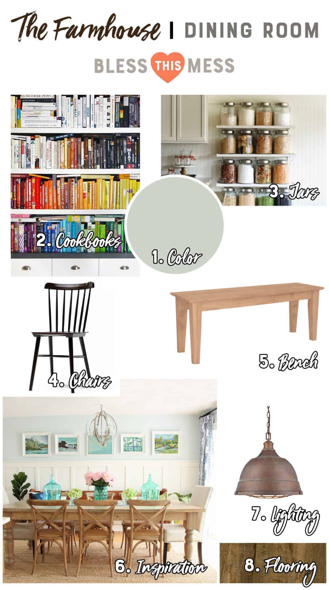 Farmhouse Inspiration -Farmhouse Dining Room Ideas and Inspiration Board