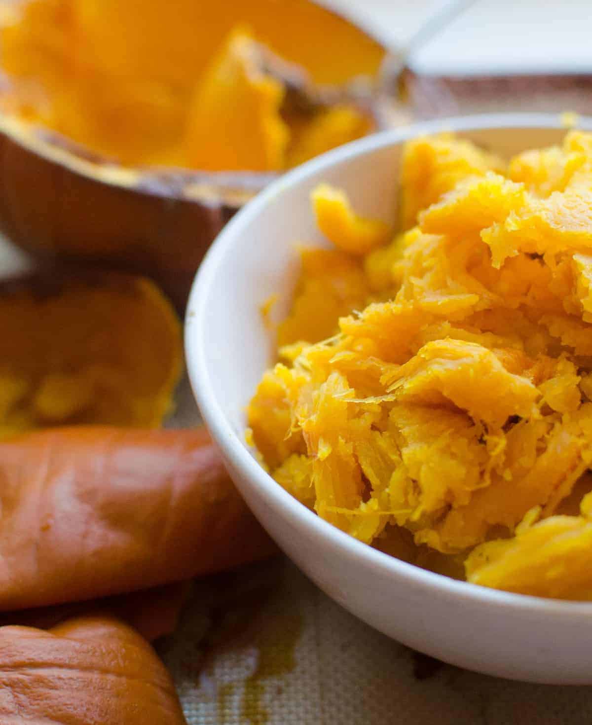 Homemade pumpkin puree is as simple as roasting, scooping, and blending a fresh pumpkin into a simple puree. You are going to love it's bright color, smooth texture, and simple preparation.